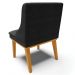 Cadeira Decorativa Sala de Jantar Base Fixa de Madeira Firenze Suede Preto/Castanho G19 - Gran Belo