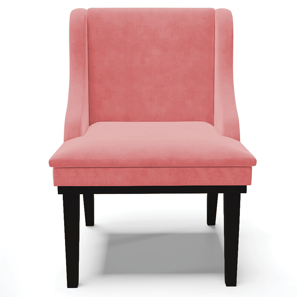 Cadeira Decorativa Sala de Jantar Base Fixa de Madeira Firenze Suede Rosê/Preto G19 - Gran Belo