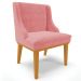 Cadeira Decorativa Sala de Jantar Base Fixa de Madeira Firenze Suede Rose/Castanho G19 - Gran Belo