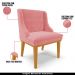 Cadeira Decorativa Sala de Jantar Base Fixa de Madeira Firenze Suede Rose/Castanho G19 - Gran Belo