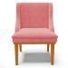 Cadeira Decorativa Sala de Jantar Base Fixa de Madeira Firenze Suede Rose/Castanho G19 - Gran Belo