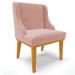 Cadeira Decorativa Sala de Jantar Base Fixa de Madeira Firenze Veludo Rose/Castanho G19 - Gran Belo