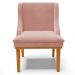 Cadeira Decorativa Sala de Jantar Base Fixa de Madeira Firenze Veludo Rose/Castanho G19 - Gran Belo