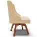 Cadeira Decorativa Sala de Jantar Base Giratória de Madeira Firenze Suede Bege/Natural G19 - Gran Belo