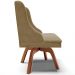 Cadeira Decorativa Sala de Jantar Base Giratória de Madeira Firenze Suede Nude/Natural G19 - Gran Belo
