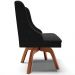 Cadeira Decorativa Sala de Jantar Base Giratória de Madeira Firenze Suede Preto/Natural G19 - Gran Belo