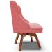 Cadeira Decorativa Sala de Jantar Base Giratória de Madeira Firenze Suede Rosê/Natural G19 - Gran Belo