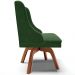 Cadeira Decorativa Sala de Jantar Base Giratória de Madeira Firenze Suede Verde Esmeralda/Natural G19 - Gran Belo