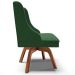 Cadeira Decorativa Sala de Jantar Base Giratória de Madeira Firenze Veludo Verde/Natural G19 - Gran Belo