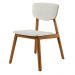 Cadeira Decorativa Sala de Jantar Madeira Maciça Lang Linho Off White/Mel G13 - Gran Belo