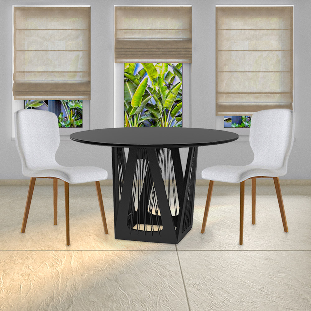 Cadeira Decorativa Sala de Jantar Madeira Maciça Parker Linho Cinza Claro G13 - Gran Belo