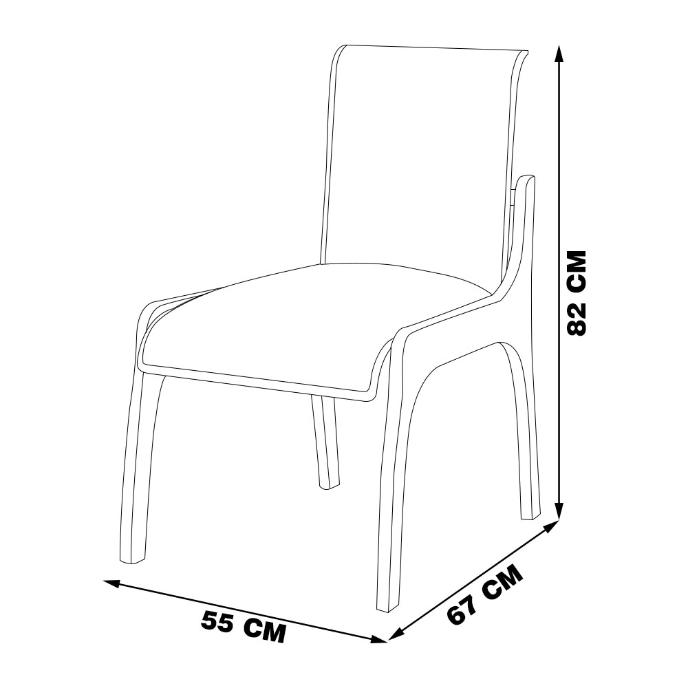 Cadeira Decorativa Sala de Jantar Madeira Maciça Pedri Linho Off White/Imbuia G42 - Gran Belo