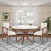 Cadeira Decorativa Sala de Jantar Madeira Maciça Pedri com Braço Linho Off White/Imbuia G42 - Gran Belo