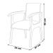 Cadeira Decorativa Sala de Jantar Madeira Maciça Pedri com Braço Linho Off White/Imbuia G42 - Gran Belo
