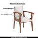 Cadeira Decorativa Sala de Jantar Madeira Maciça Pedri com Braço Linho Off White/Imbuia G42 - Gran Belo