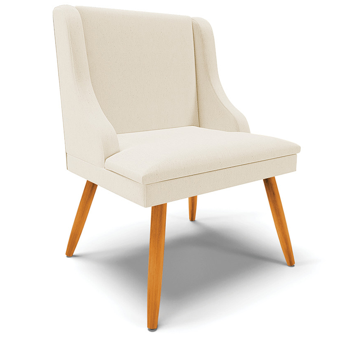 Cadeira Decorativa Sala de Jantar Pés Palito de Madeira Firenze Linho Bege/Natural G19 - Gran Belo