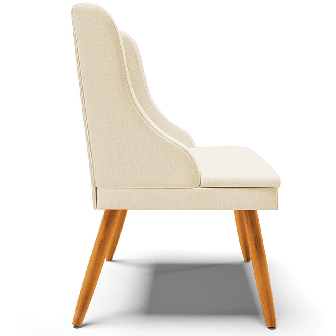 Cadeira Decorativa Sala de Jantar Pés Palito de Madeira Firenze Linho Bege/Natural G19 - Gran Belo