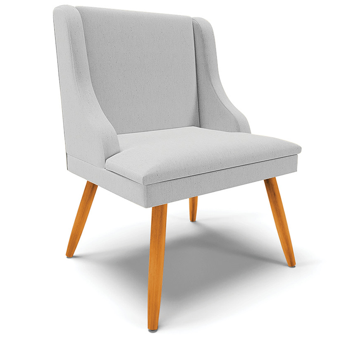 Cadeira Decorativa Sala de Jantar Pés Palito de Madeira Firenze Linho Cinza/Natural G19 - Gran Belo