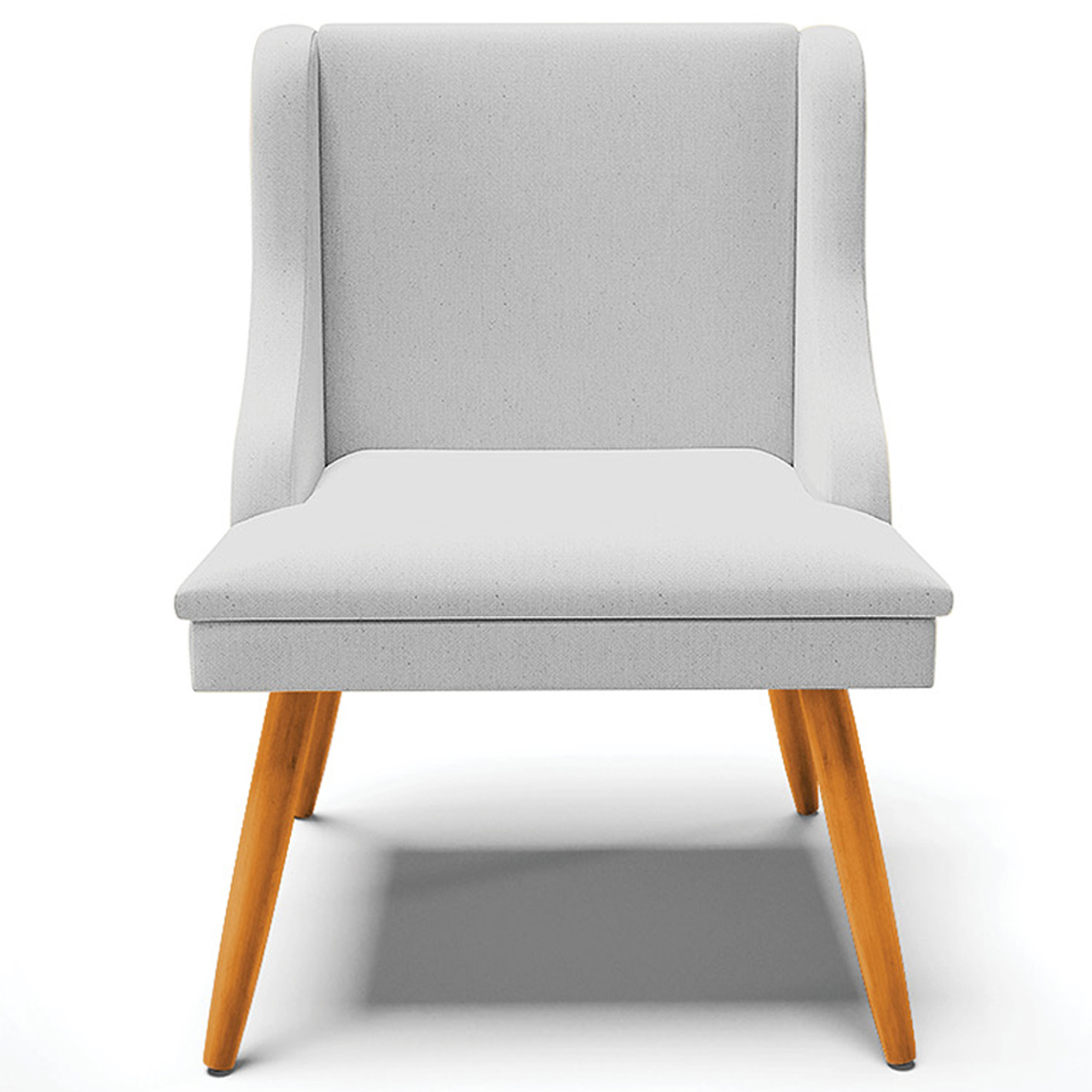 Cadeira Decorativa Sala de Jantar Pés Palito de Madeira Firenze Linho Cinza/Natural G19 - Gran Belo