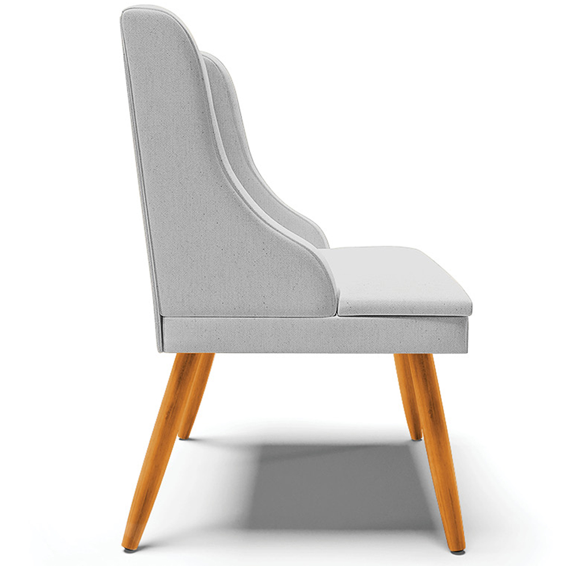 Cadeira Decorativa Sala de Jantar Pés Palito de Madeira Firenze Linho Cinza/Natural G19 - Gran Belo