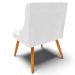 Cadeira Decorativa Sala de Jantar Pés Palito de Madeira Firenze PU Branco Brilho/Natural G19 - Gran Belo