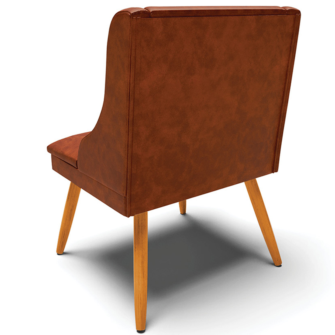 Cadeira Decorativa Sala de Jantar Pés Palito de Madeira Firenze PU Nozes/Natural G19 - Gran Belo