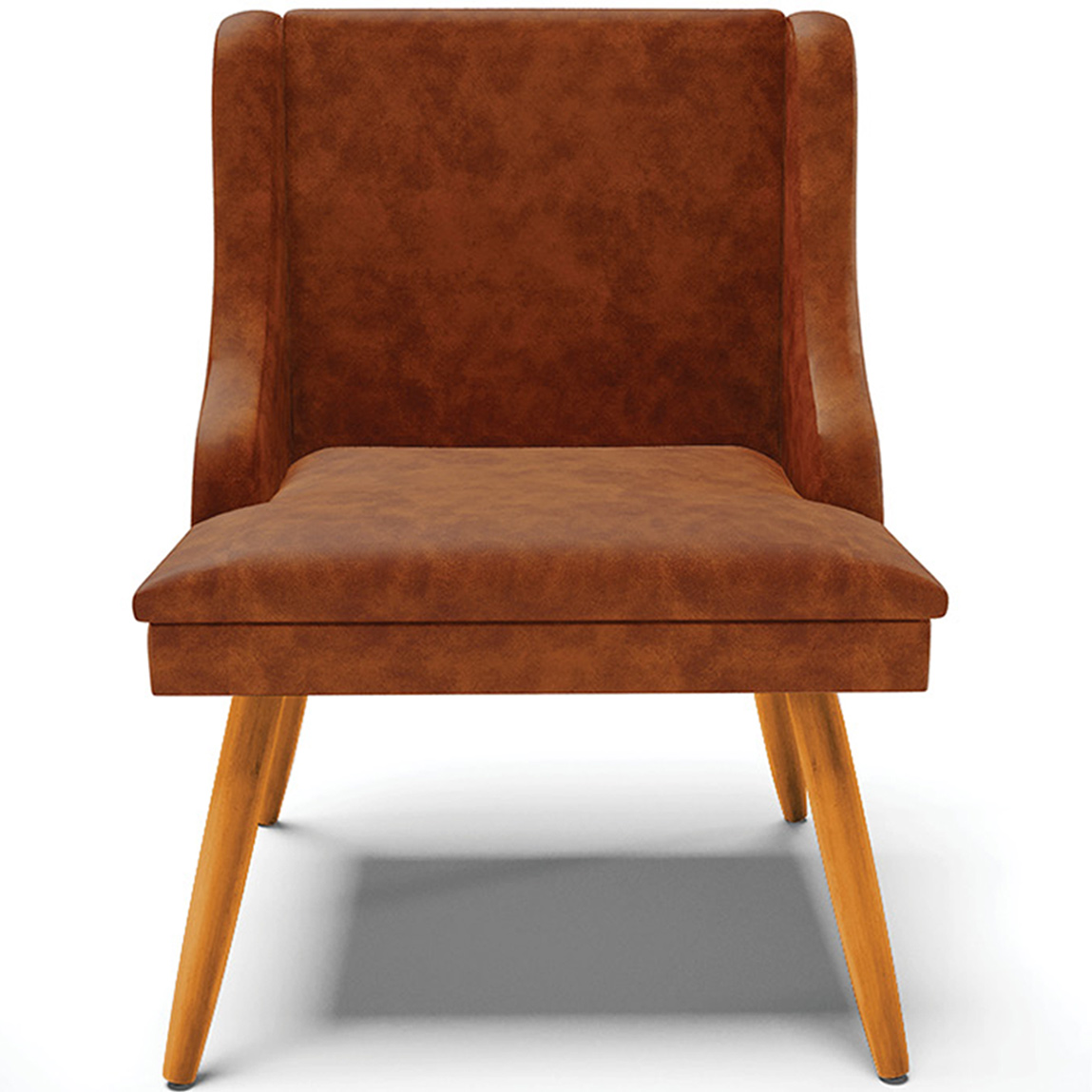 Cadeira Decorativa Sala de Jantar Pés Palito de Madeira Firenze PU Nozes/Natural G19 - Gran Belo