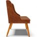Cadeira Decorativa Sala de Jantar Pés Palito de Madeira Firenze PU Nozes/Natural G19 - Gran Belo