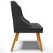 Cadeira Decorativa Sala de Jantar Pés Palito de Madeira Firenze PU Preto Fosco/Natural G19 - Gran Belo