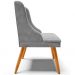 Cadeira Decorativa Sala de Jantar Pés Palito de Madeira Firenze Suede Cinza/Natural G19 - Gran Belo