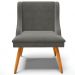 Cadeira Decorativa Sala de Jantar Pés Palito de Madeira Firenze Suede Grafite/Natural G19 - Gran Belo