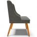 Cadeira Decorativa Sala de Jantar Pés Palito de Madeira Firenze Suede Grafite/Natural G19 - Gran Belo