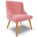 Cadeira Decorativa Sala de Jantar Pés Palito de Madeira Firenze Suede Rosê/Natural G19 - Gran Belo