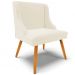 Cadeira Decorativa Sala de Jantar Pés Palito de Madeira Firenze Veludo Bege/Natural G19 - Gran Belo