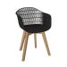 Cadeira Decorativa Sala e Cozinha Aquilae com Braço (PP) Preto G56 - Gran Belo