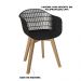 Cadeira Decorativa Sala e Cozinha Aquilae com Braço (PP) Preto G56 - Gran Belo