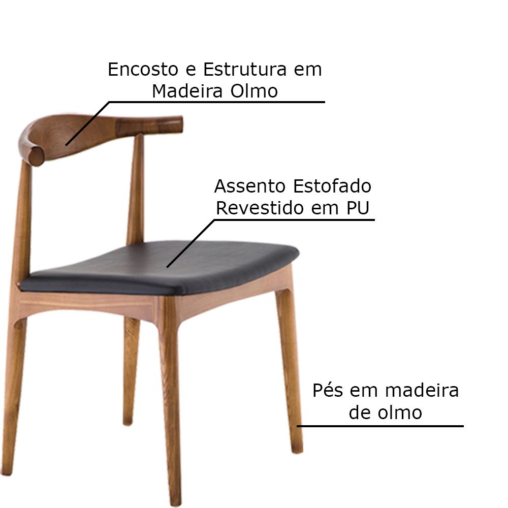 Cadeira Decorativa Sala e Escritório Nami Madeira Bege - Gran Belo