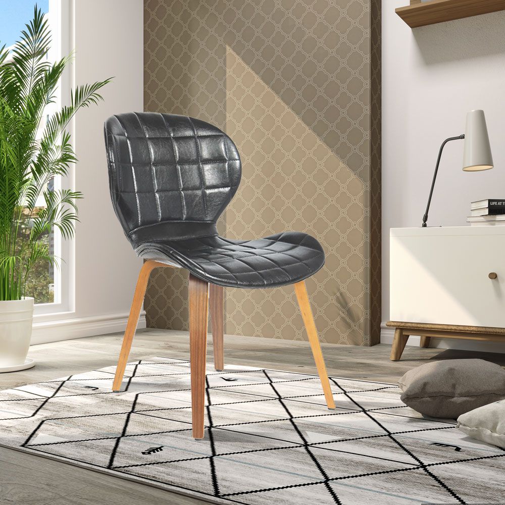 Cadeira Decorativa de Escritório Recepção GranClass PU Sintético Preto G56 - Gran Belo
