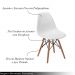 Cadeira Eiffel Charles Eames de Plástico Reciclável Branca com Base de Madeira DSW L15 - Gran Belo
