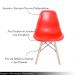 Cadeira Eiffel Charles Eames de Plástico Reciclável com Base de Madeira DSW Vermelho L15 - Gran Belo