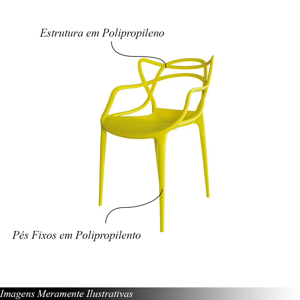 Cadeira Externa de Plástico Reciclável Decorativa Amsterdam Amarelo L15 - Gran Belo