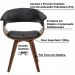 Cadeira Giratória Decorativa para Escritório Home Office Ohana PU Sintético Preto G56 - Gran Belo