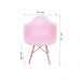 Cadeira Sala de Jantar Charles Melbourne com Base de Madeira Rosa L15 - Facthus