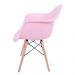 Cadeira Sala de Jantar Charles Melbourne com Base de Madeira Rosa L15 - Facthus