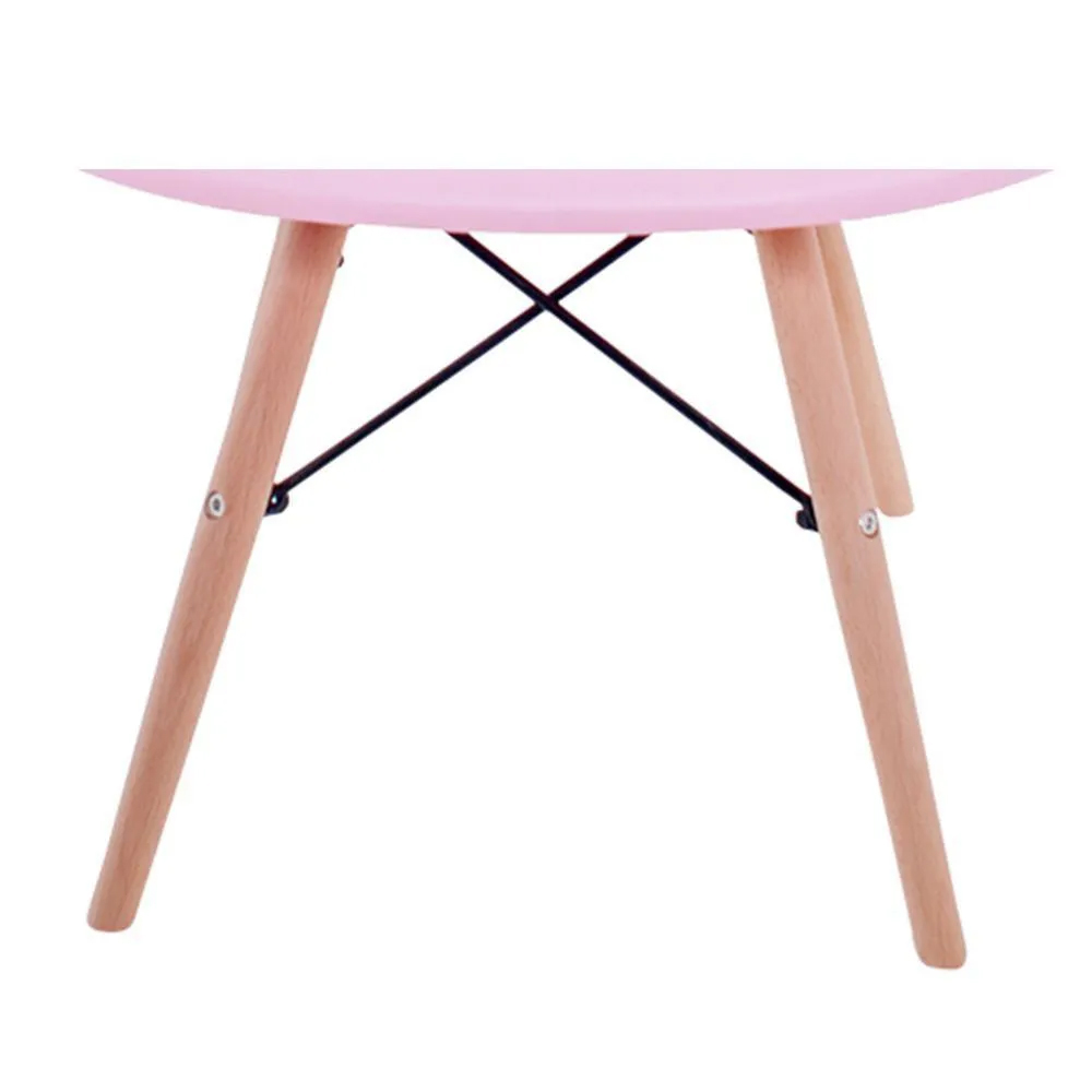 Cadeira Sala de Jantar Charles Melbourne com Base de Madeira Rosa L15 - Facthus