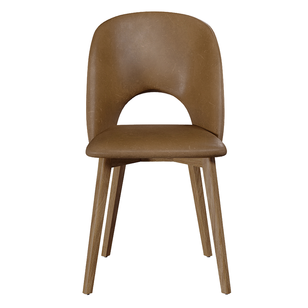 Cadeira Sala de Jantar Madeira Maciça Hadassa PU Marrom/Nogueira G13 - Gran Belo