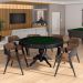 Cadeira Sala de Jantar e Jogos Carteados Madeira Maciça Poker Pu Caramelo/Preto G42 - Gran Belo