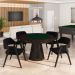 Cadeira Sala de Jantar e Jogos Carteados Madeira Maciça Poker Veludo Preto/Capuccino G42 - Gran Belo