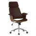 Cadeira de Escritório Home Office Decorativa Casemiro PU c/Regulagem de Altura Base Giratória Marrom G56 - Gran Belo