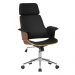 Cadeira de Escritório Home Office Decorativa Casemiro PU c/Regulagem de Altura Base Giratória Preto G56 - Gran Belo